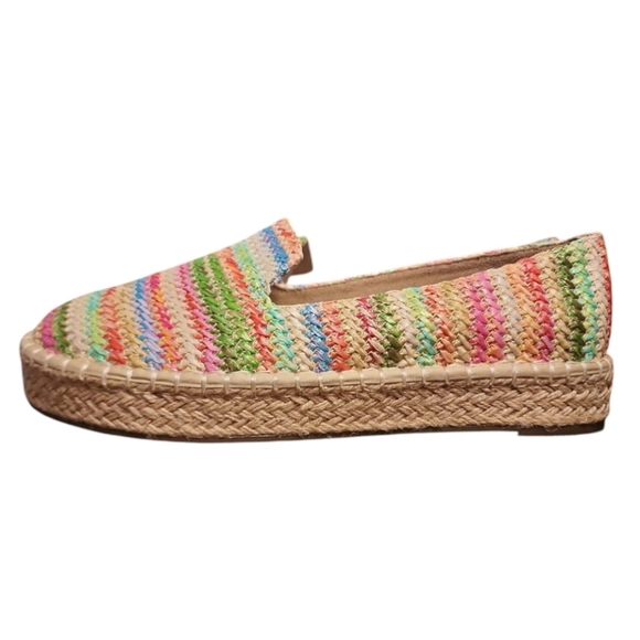 Joie Cara Colorful raffia espadrilles Woven Platform Sz9 Boho Coastal Cool Beach - Picture 5 of 8